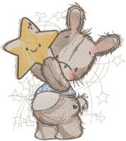 Bunny Star Free Embroidery Design