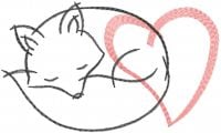 I Love Fox Free Embroidery Design
