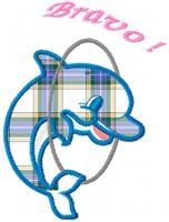 Dolphin Applique Free Embroidery Design