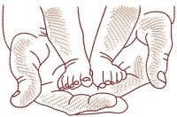 Daddy Hand And Baby Feet Free Embroidery Design