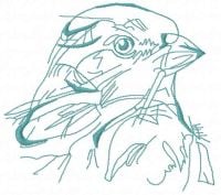 Bird Sketch Free Machine Embroidery Design 3
