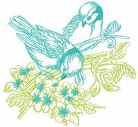 Spring Birds Free Embroidery Design
