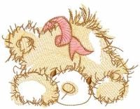 Teddy Waiting Christmas Machine Embroidery Design