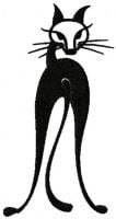 Black Cute Cat Free Embroidery Design