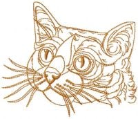 Brown Cat Free Machine Embroidery Design