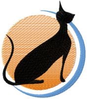Cat And Moon 1 Free Embroidery Design