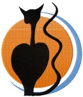 Cat And Moon 3 Free Embroidery Design