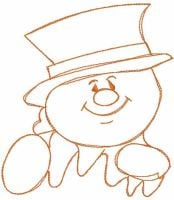 Cheerful Snowman Top Hat One Color