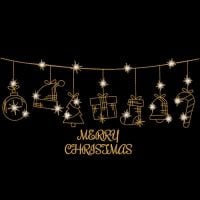 Christmas Gold Decorations Free Embroidery Design