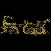 Christmas Sleigh Reindeer Free Embroidery Design1
