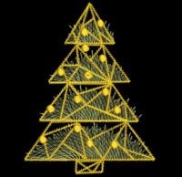 Geometric Christmas Pine Tree Free Embroidery Design