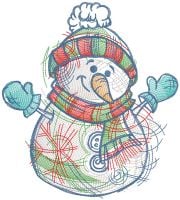 Snowman Christmas Colors Free Embroidery Design