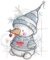 Snowman Christmas Love Free Embroidery Design
