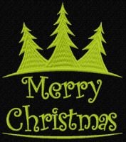 Trio Christmas Trees Free Embroidery Design