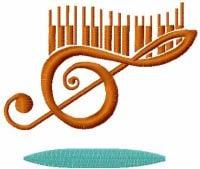 Treble Clef Free Machine Embroidery Design 1