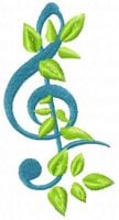 Treble Clef Free Machine Embroidery Design 11