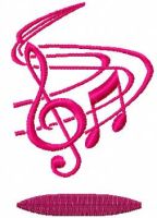 Treble Clef Free Machine Embroidery Design 2