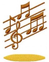 Treble Clef Free Machine Embroidery Design 3
