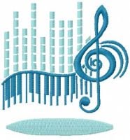 Treble Clef Free Machine Embroidery Design 4