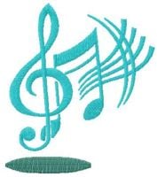 Treble Clef Free Machine Embroidery Design 5