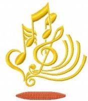 Treble Clef Free Machine Embroidery Design 6