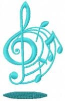 Treble Clef Free Machine Embroidery Design 7
