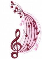 Treble Clef Whirlwind Notes Free Embroidery Design