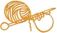 Yarn And Knitting Needles Free Embroidery Design
