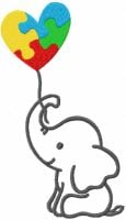 Elephant Autism Puzzle Heart