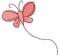 Pink Butterfly Free Embroidery Design 4