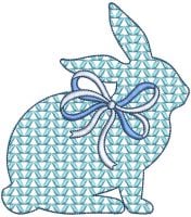 Bunny Pattern Bow Free Embroidery Design