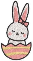 Sleeping Easter Bunny Egg Free Embroidery Design
