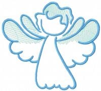 Blue Night Angel Embroidery Design