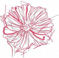 Pink Flower Sketch Free Embroidery Design