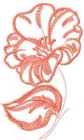 Pink Rose Sketch Free Embroidery Design