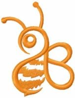 Orange Bee Free Embroidery Design 1