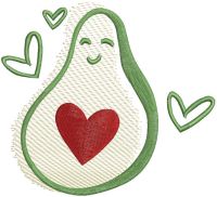 Avocado Love Free Embroidery Design