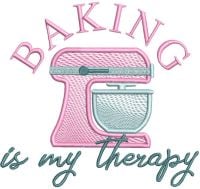 Baking My Therapy Free Embroidery Design