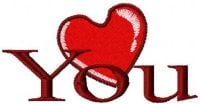 Love You Free Embroidery Design