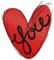 Love You Free Embroidery Design 2