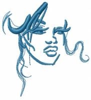 Woman Face Free Embroidery Design 3