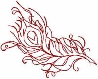 Feather Redwork Free Embroidery Design