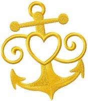 Loving Gold Anchor Free Embroidery Design