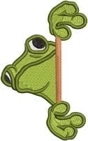 Peeking Frog Free Embroidery Design