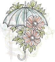 Summer Umbrella Free Embroidery Design