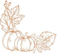 Autumn Leaves And Pumpkins Free Embroidery Design