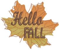 Maple Leaf Hello Fall Free Embroidery Design