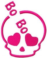Bo Bo Pink Skull Free Machine Embroidery Design