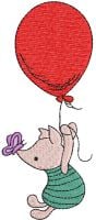 Piglet Balloon Free Embroidery Design