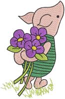 Piglet Bouquet Free Embroidery Design